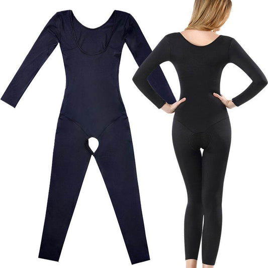 Shapewear One-Piece Bodysuit Fat Burning Abdomen Girdle Body Postpartum Hip Lifting Long Sleeve Trousers Thin Whole Body Seamless Women - Mubimart