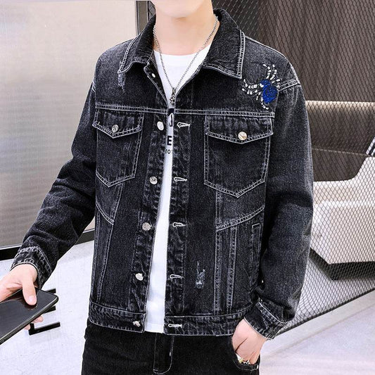 Mens Denim Jacket New Spring Korean Version Of The Trend Of All-Match Casual Spring And Autumn Mens Jackets - Mubimart