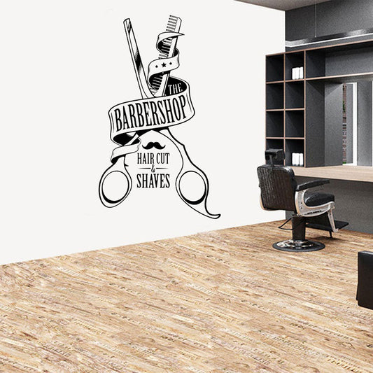 Barbershop Decorative Salon Sign Wall Sticker