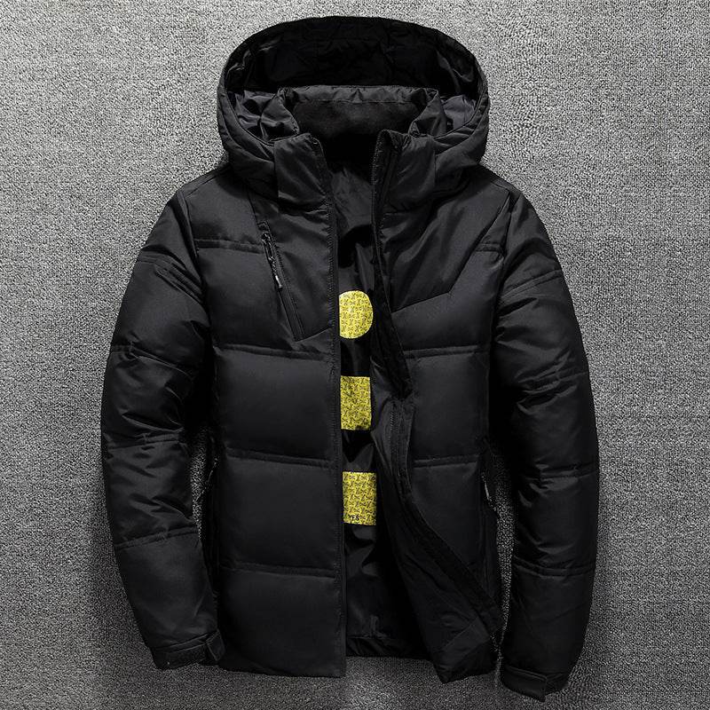 Down Men's Short Slim Casual Thickening Warm Youth Hooded Casual Tide - Mubimart
