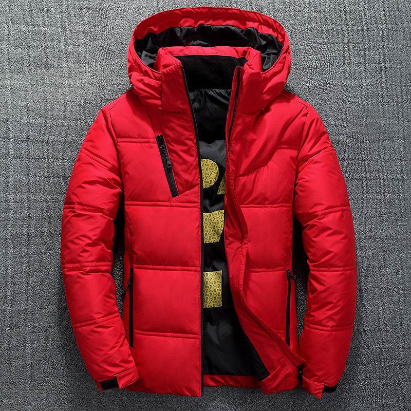 Down Men's Short Slim Casual Thickening Warm Youth Hooded Casual Tide - Mubimart