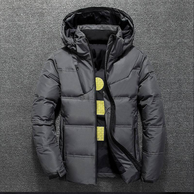Down Men's Short Slim Casual Thickening Warm Youth Hooded Casual Tide - Mubimart