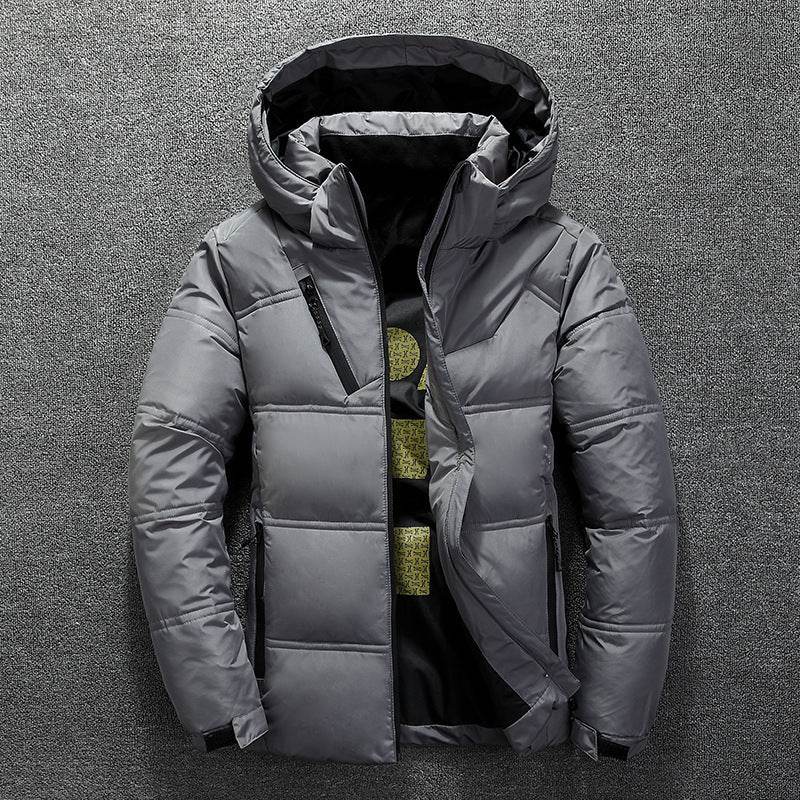 Down Men's Short Slim Casual Thickening Warm Youth Hooded Casual Tide - Mubimart
