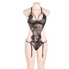 Large Size Erotic Lingerie Sexy One-piece Pajamas Garter Lace Temptation - Mubimart -  