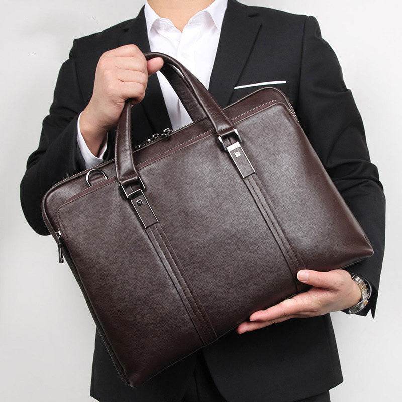 Gentleman Style Leather Men's Bags Business Bag Briefcases Men's Handbags Atmospheric And Stable Handbags - Mubimart