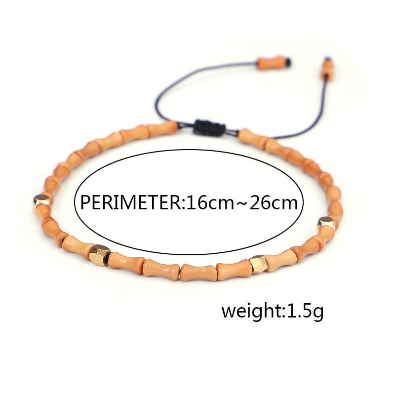 Olive Core Bamboo Bracelets Cut Surface Copper Bead Bracelets Wenwan Bracelets Handmade Bracelets - Mubimart
