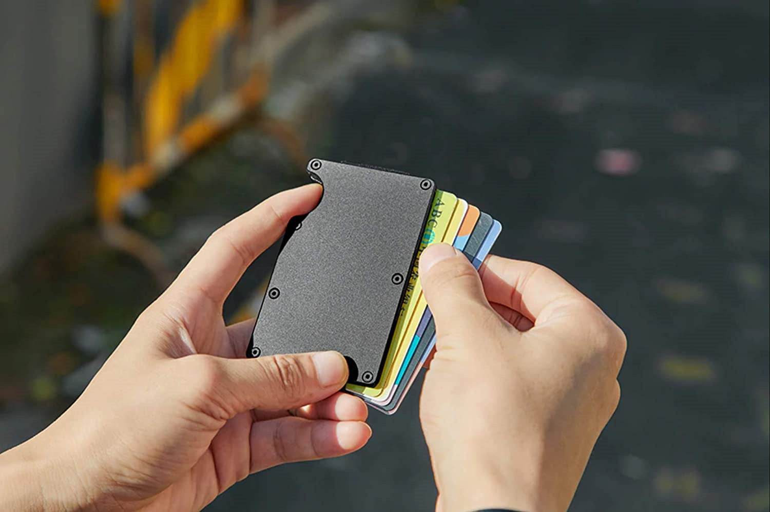 Mens RFID Blocking Slim Money Clip Wallet ID Credit Card Holder Thin Minimalist - Mubimart