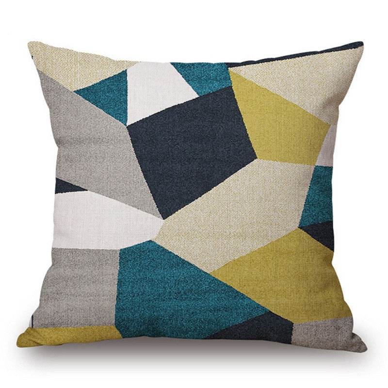 Modern Abstract Art Geometric Pillowcase Color Irregular Diamond Pattern Pillowcase Sofa Linen Pillowcase - Mubimart