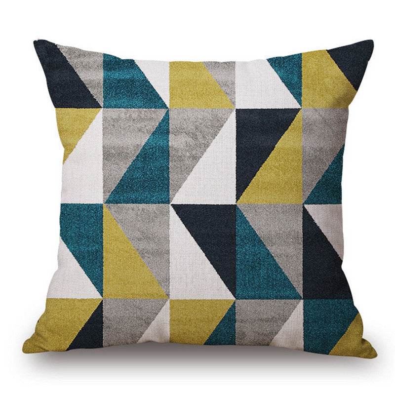 Modern Abstract Art Geometric Pillowcase Color Irregular Diamond Pattern Pillowcase Sofa Linen Pillowcase - Mubimart