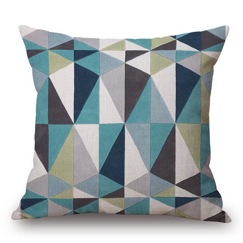 Modern Abstract Art Geometric Pillowcase Color Irregular Diamond Pattern Pillowcase Sofa Linen Pillowcase - Mubimart