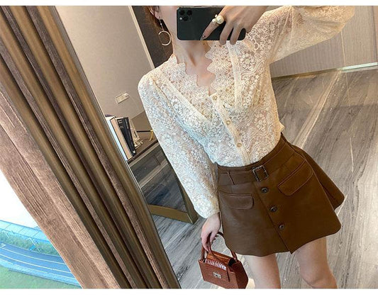 Blouses Women Classy Temperament Elegant Korean Fashion Clothing - Mubimart