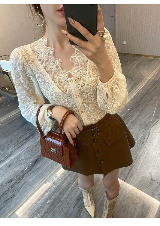Blouses Women Classy Temperament Elegant Korean Fashion Clothing - Mubimart