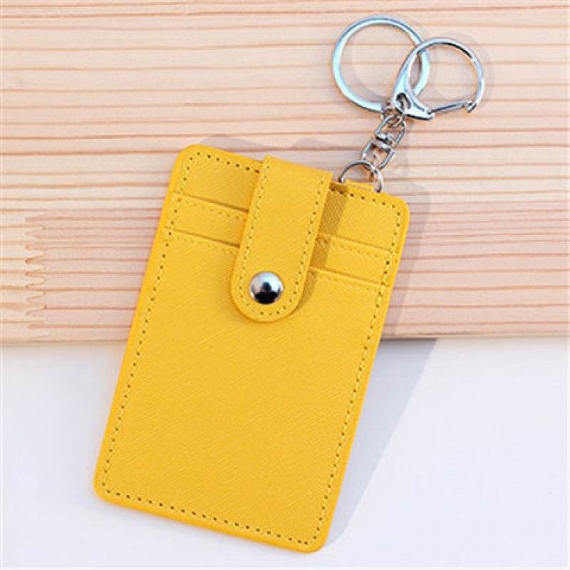 Student Lanyard Card Holder Key Chain Bus Card Subway Card Access Card Leather Hanging Neck Card Holder School Card Holder Meal Card Holder - Mubimart