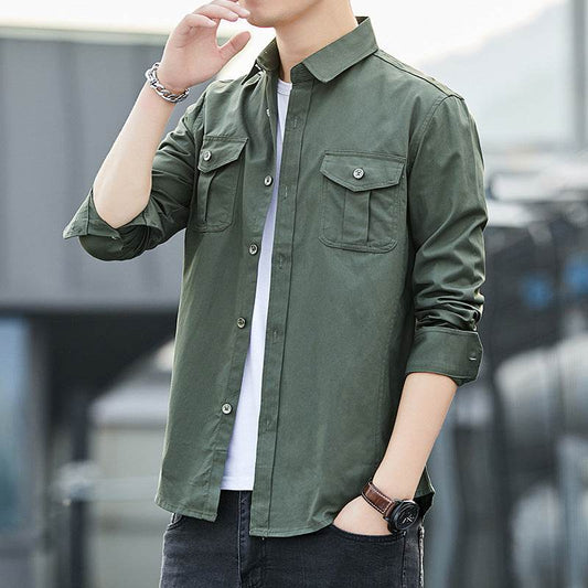 Casual Loose Tooling Jacket Men's Shirt - Mubimart