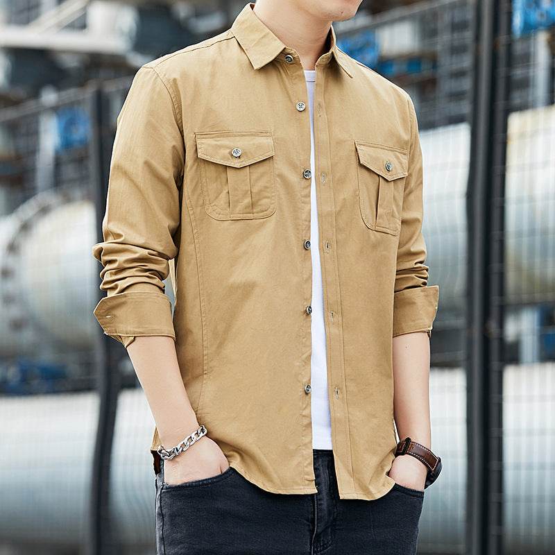 Casual Loose Tooling Jacket Men's Shirt - Mubimart