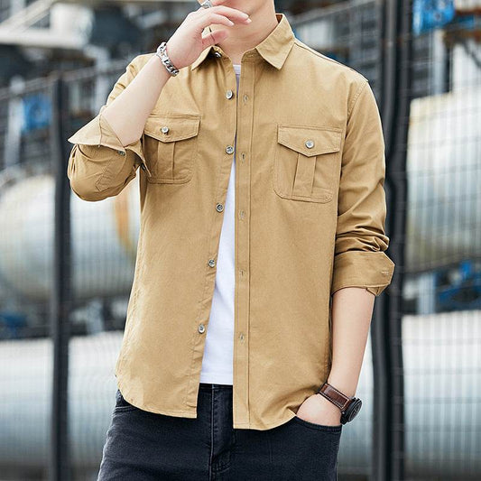 Casual Loose Tooling Jacket Men's Shirt - Mubimart