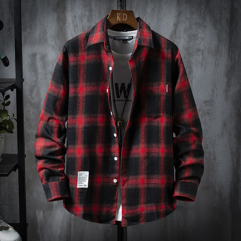 Plaid Shirt Jacket Men's Shirt Long Sleeve Casual