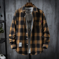 Plaid Shirt Jacket Men's Shirt Long Sleeve Casual