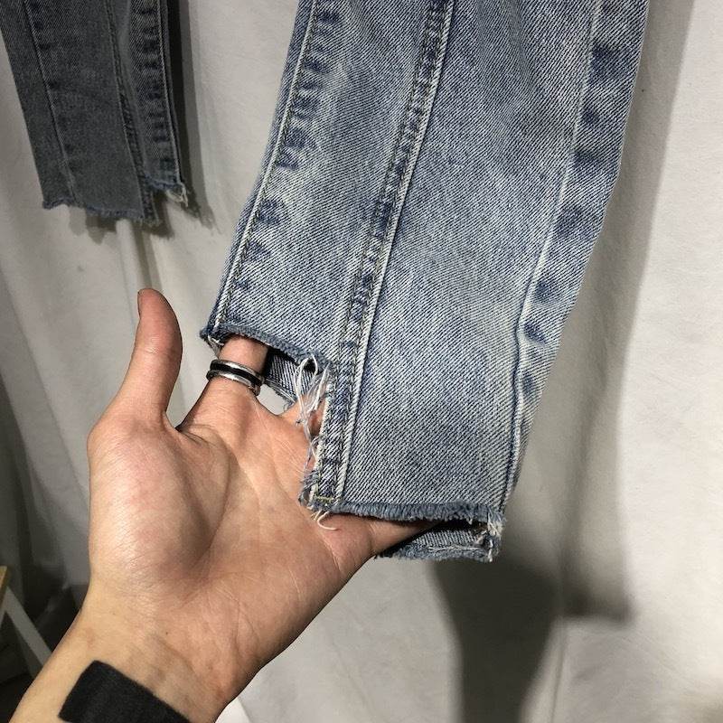 Men's Irregular Stitching Cropped Slim-Fit Jeans - Mubimart