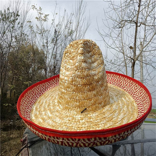 Straw Hats With Pointed Top And Big Brim Frills Are Best-selling Mexican Straw Hats - Mubimart