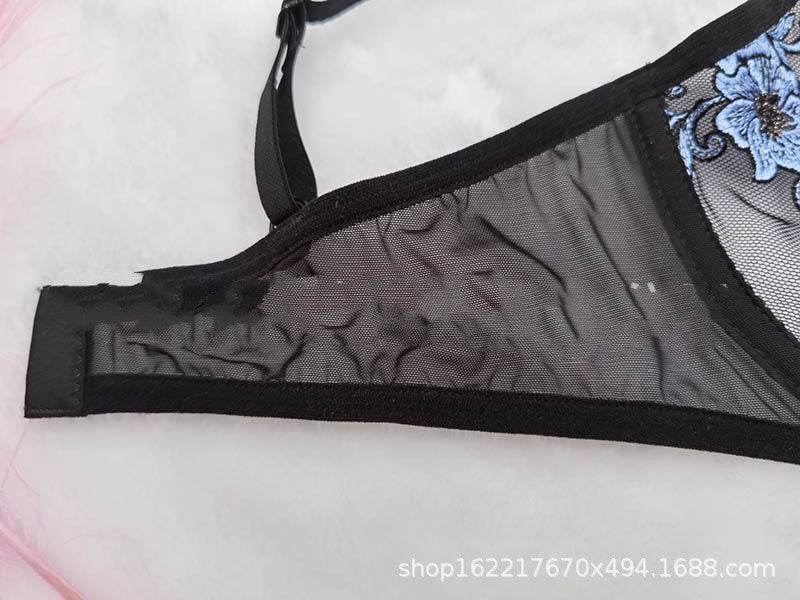 Embroidered Lace Sexy Lingerie Temptation Lingerie Set - Mubimart