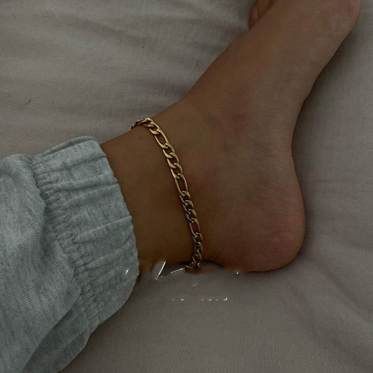 Metallic Concave Figaro Men's And Women's Anklets - Mubimart
