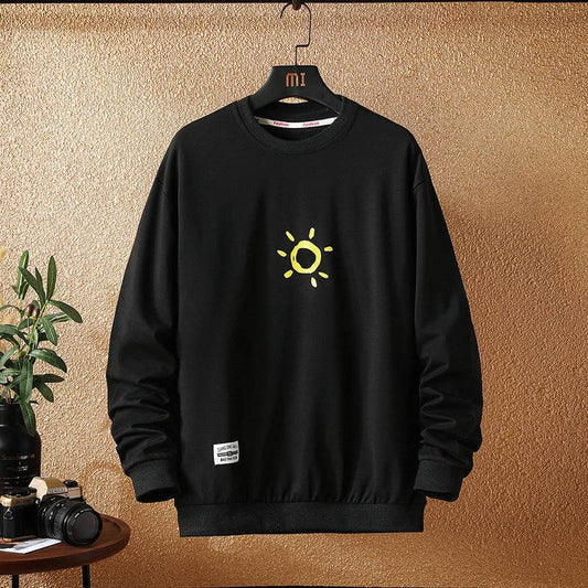 Japanese Autumn New Style Casual Printing Plus Size Sweater Trendy Young Men's Fashion Loose Long-sleeved Sweater Men's clothing - Mubimart