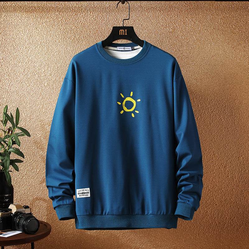Japanese Autumn New Style Casual Printing Plus Size Sweater Trendy Young Men's Fashion Loose Long-sleeved Sweater Men's clothing - Mubimart