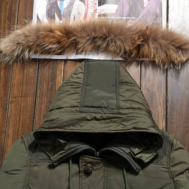 Men's down jacket short white duck down - Mubimart