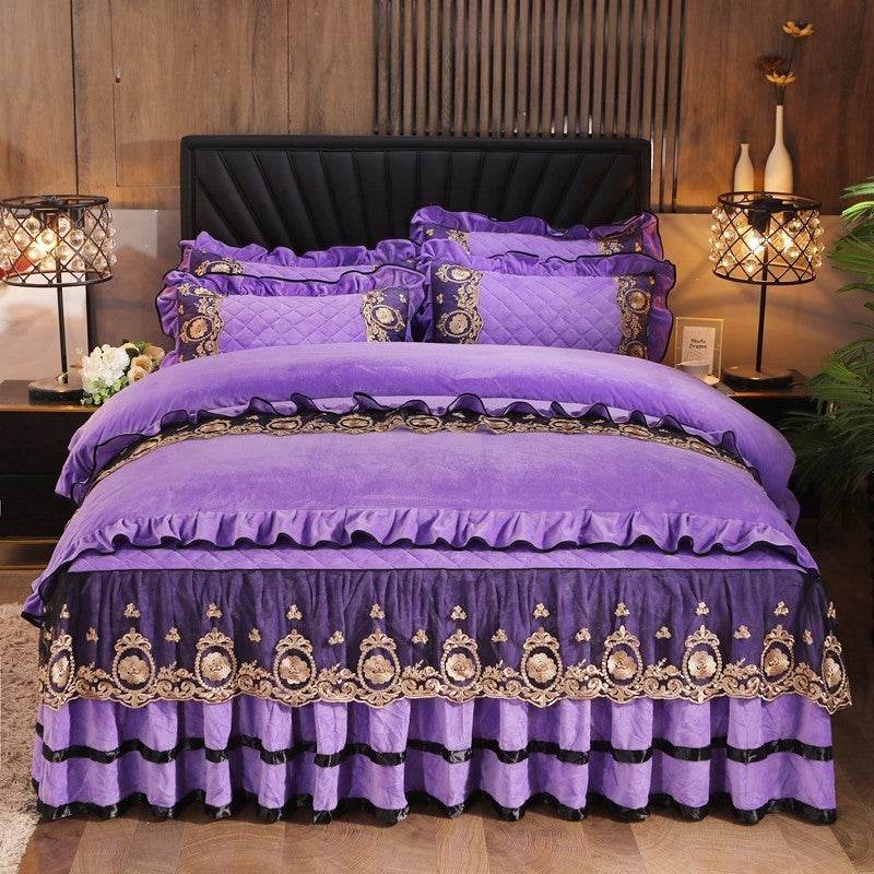 Lace Bedskirt Bedclothes Mattress Cover Bedspread Pillowcases Home Textiles - Mubimart