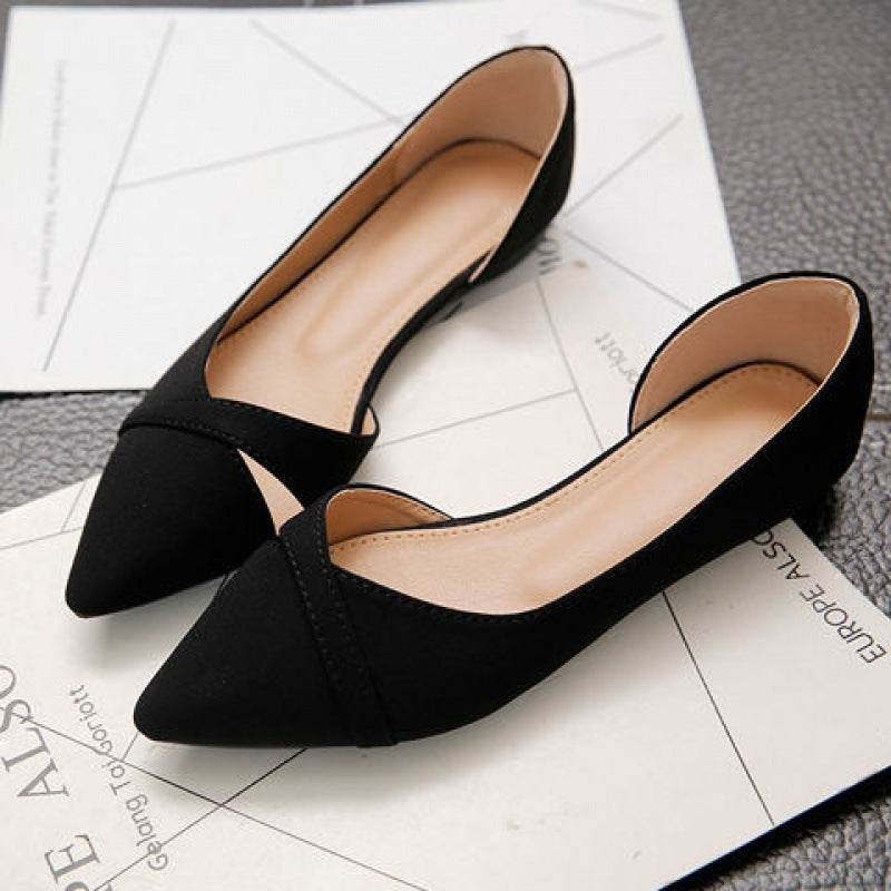 All-match Soft-soled Flat Shoes Shallow Mouth flat-heel Boat Shoes - Mubimart