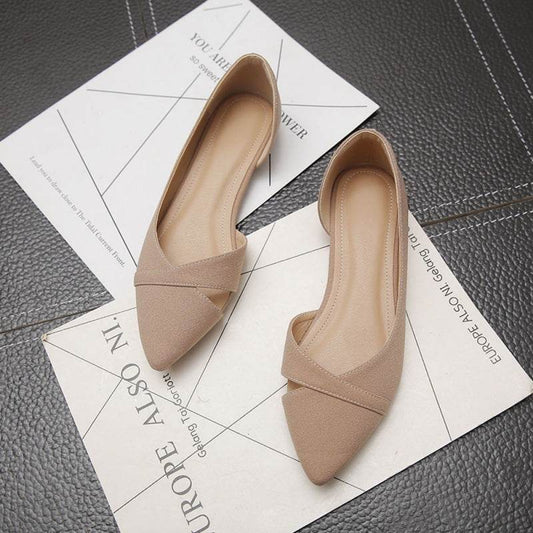 All-match Soft-soled Flat Shoes Shallow Mouth flat-heel Boat Shoes - Mubimart