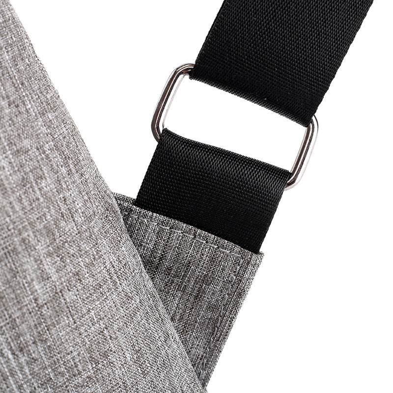 Mens Shoulder Bag Sling Chest Pack Canvas USB Charging Sports Crossbody Handbag Travel Knapsack Male Chestbags Mochila - Mubimart