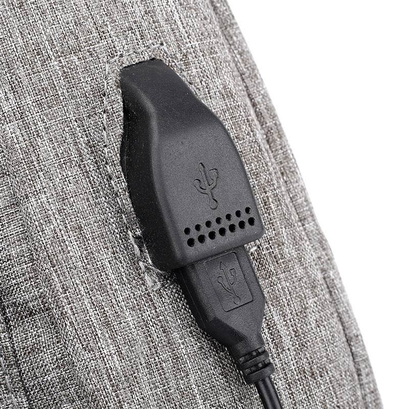 Mens Shoulder Bag Sling Chest Pack Canvas USB Charging Sports Crossbody Handbag Travel Knapsack Male Chestbags Mochila - Mubimart