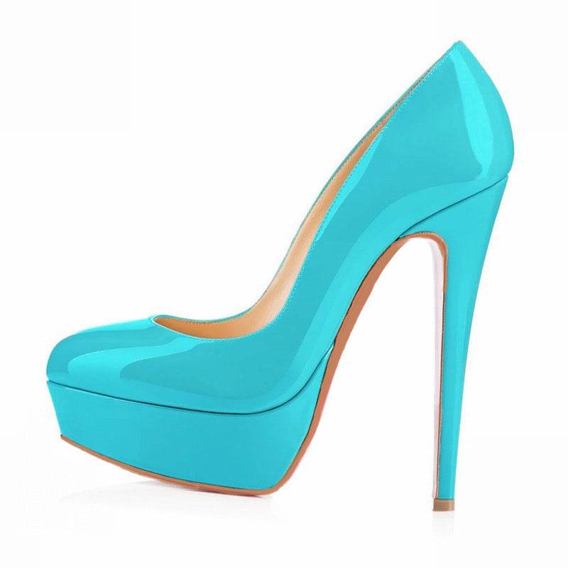 European And American Large Size High Heels Baotou Round Toe Women'S Shoes - Mubimart