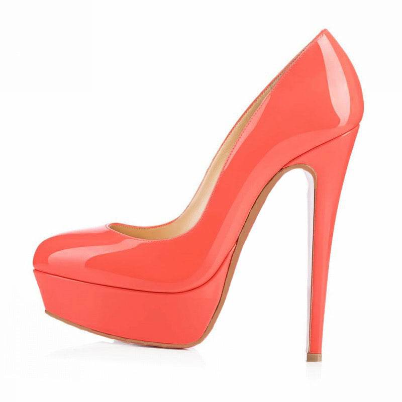 European And American Large Size High Heels Baotou Round Toe Women'S Shoes - Mubimart