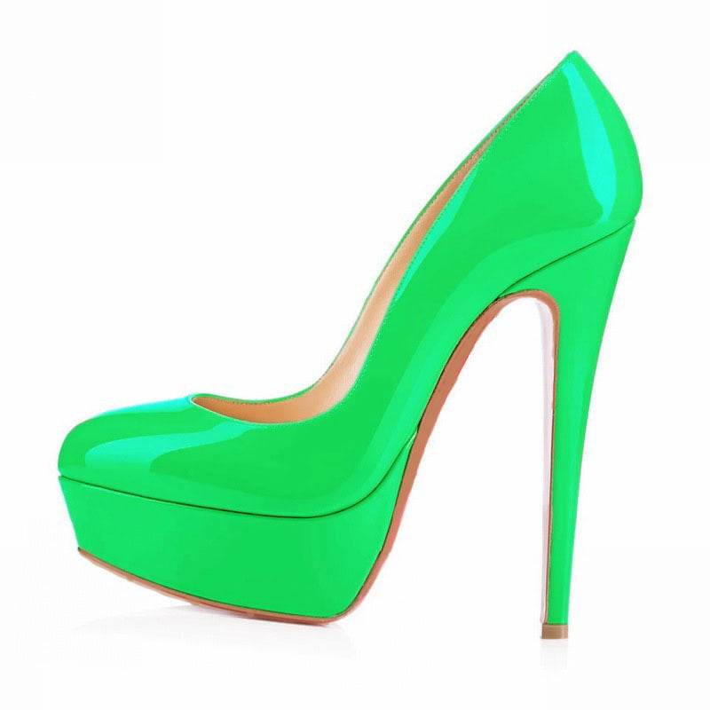 European And American Large Size High Heels Baotou Round Toe Women'S Shoes - Mubimart