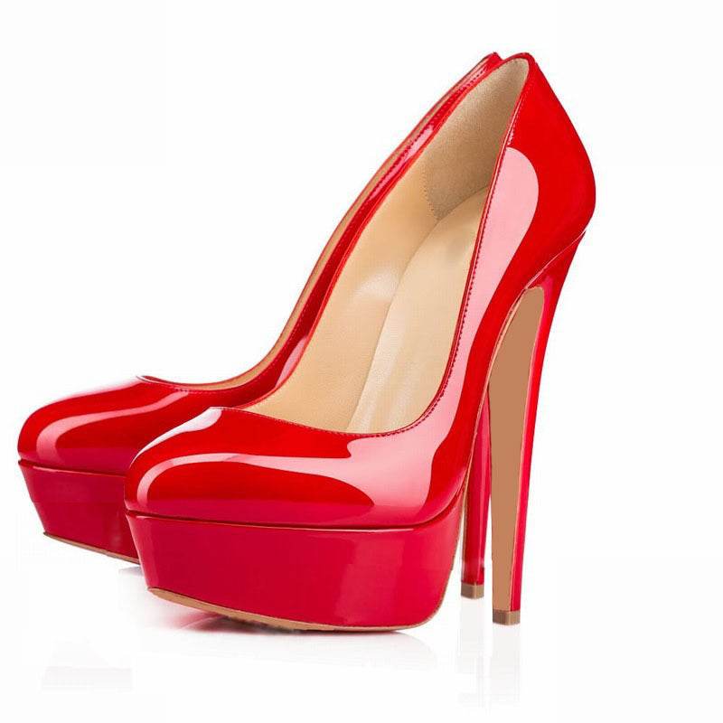 European And American Large Size High Heels Baotou Round Toe Women'S Shoes - Mubimart