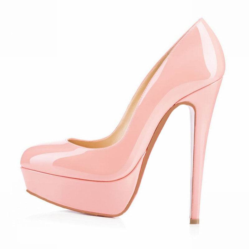 European And American Large Size High Heels Baotou Round Toe Women'S Shoes - Mubimart