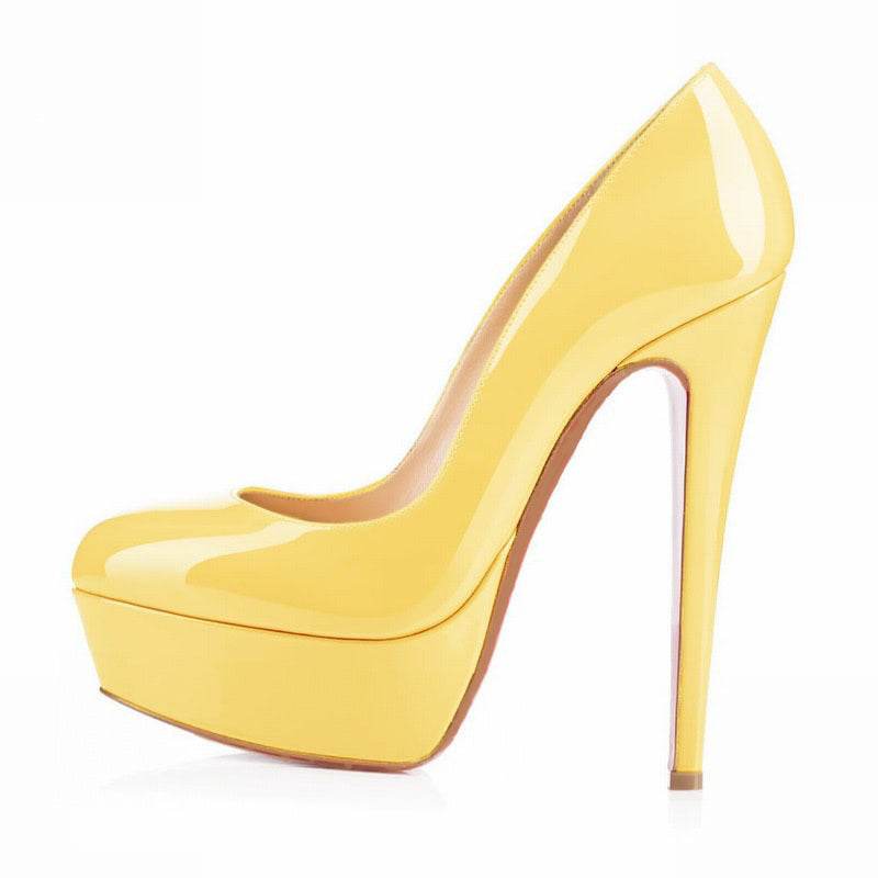European And American Large Size High Heels Baotou Round Toe Women'S Shoes - Mubimart