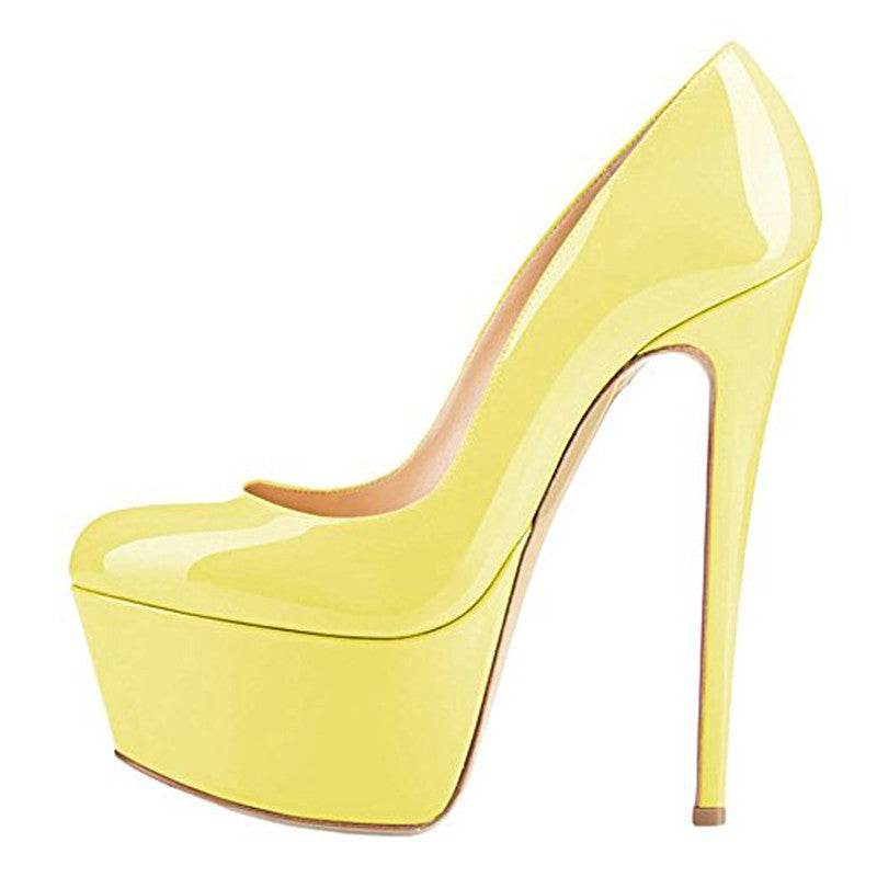 Women's Round Toe Platform High Heels - Mubimart