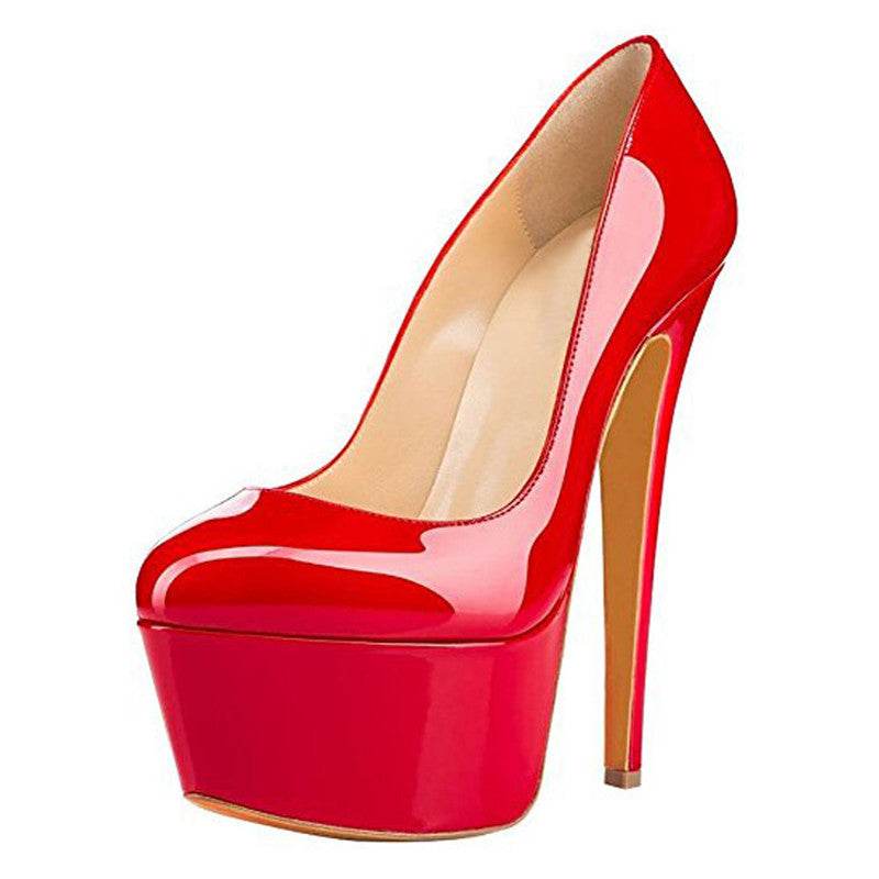 Women's Round Toe Platform High Heels - Mubimart