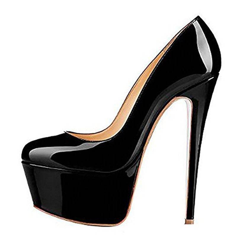 Women's Round Toe Platform High Heels - Mubimart