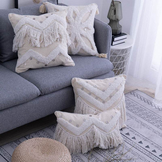 Bohemian Cushion Cover with Elegant Tassels Decorative Pillowcases for Home Bed Sofa Car Pillow Case 45x45cm 30x50cm GH4404 - Mubimart