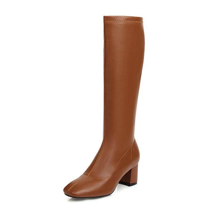 Large Size Tall But Knee-long Skinny Boots - Mubimart