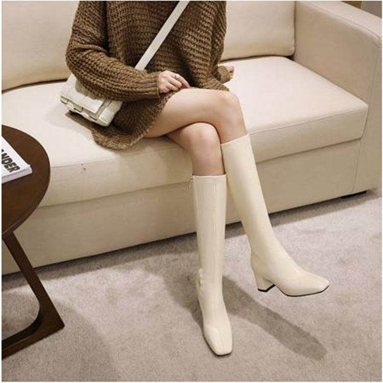 Large Size Tall But Knee-long Skinny Boots - Mubimart