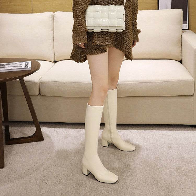 Large Size Tall But Knee-long Skinny Boots - Mubimart