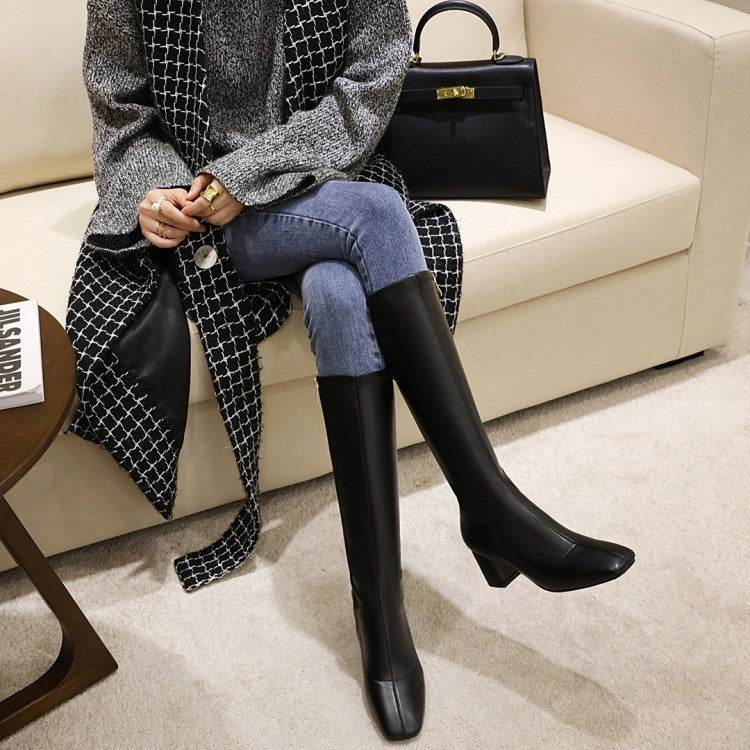 Large Size Tall But Knee-long Skinny Boots - Mubimart