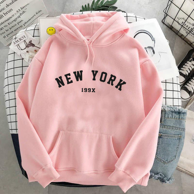 NEW Colors Sweatshirts Velvet Winter Women's NEW YORK - Mubimart -  