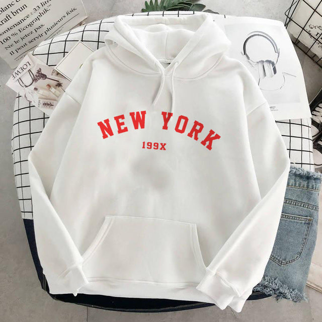 NEW Colors Sweatshirts Velvet Winter Women's NEW YORK - Mubimart -  